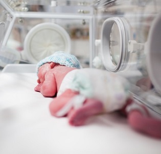 New born baby in intensive care unit