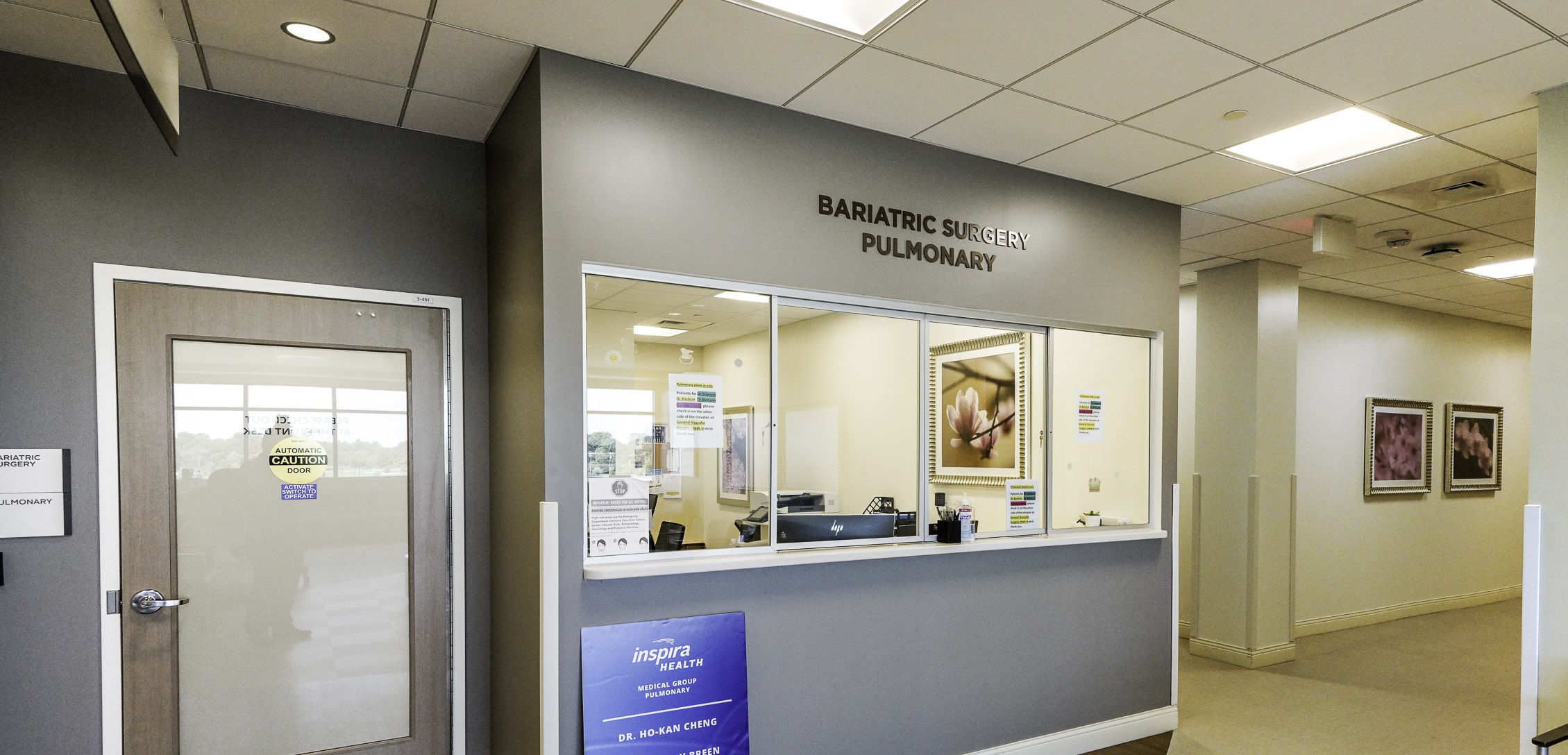 Reception counter for Inspira Pulmonary Mullica Hill