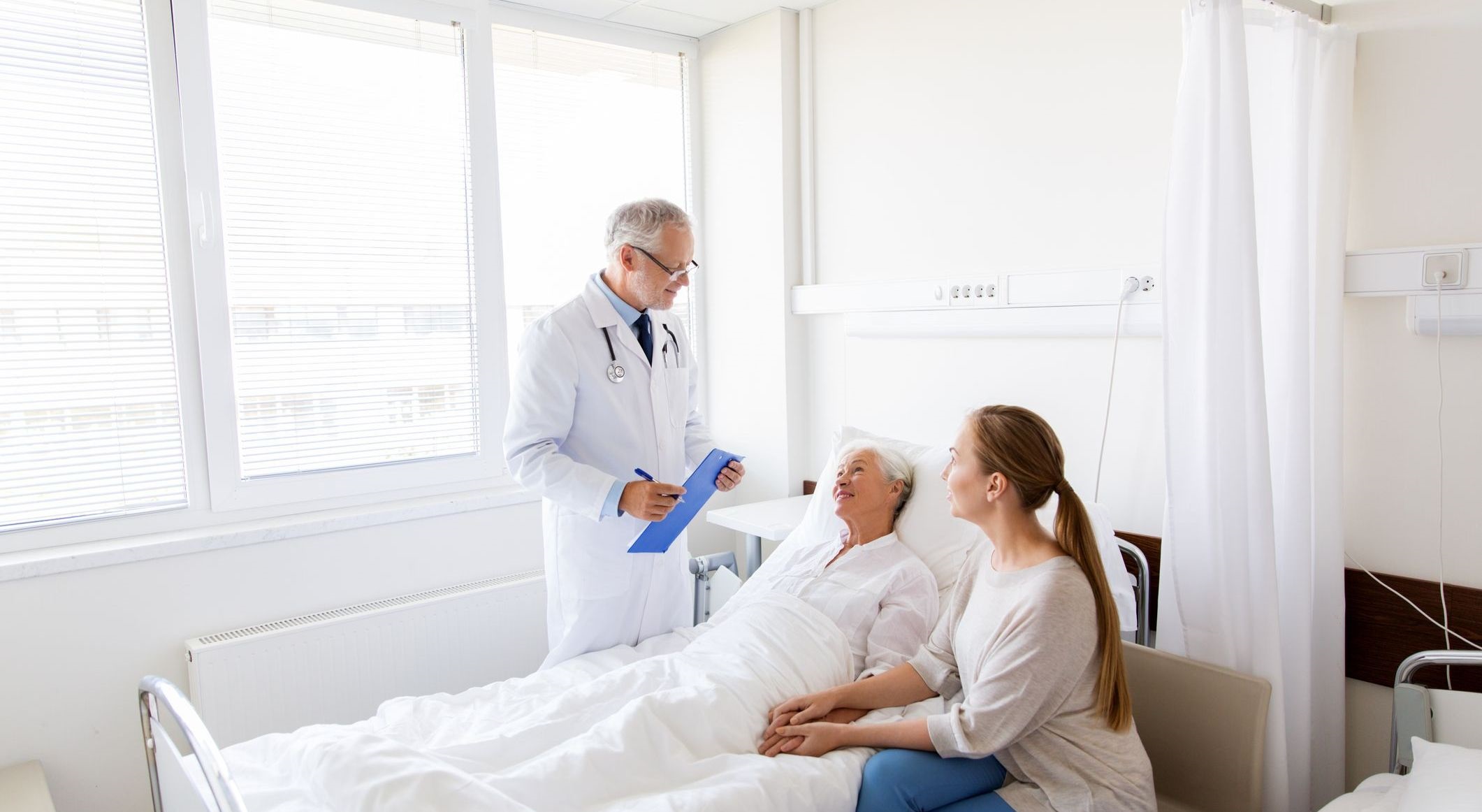 Doctor sharing documents with the Patient's family