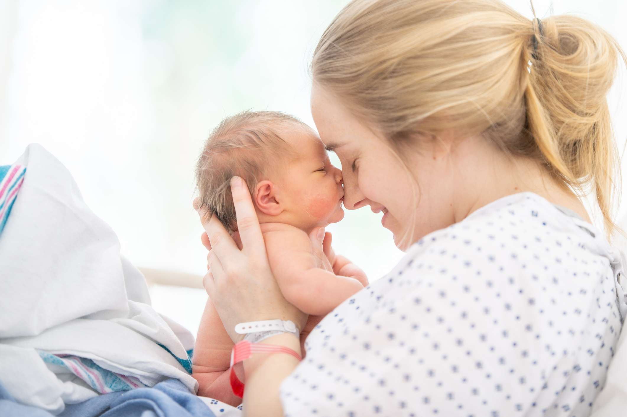 New mom holding her baby