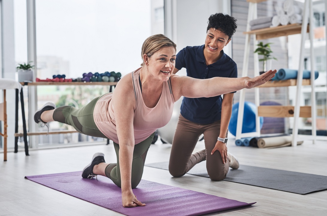 Mid-age woman working out