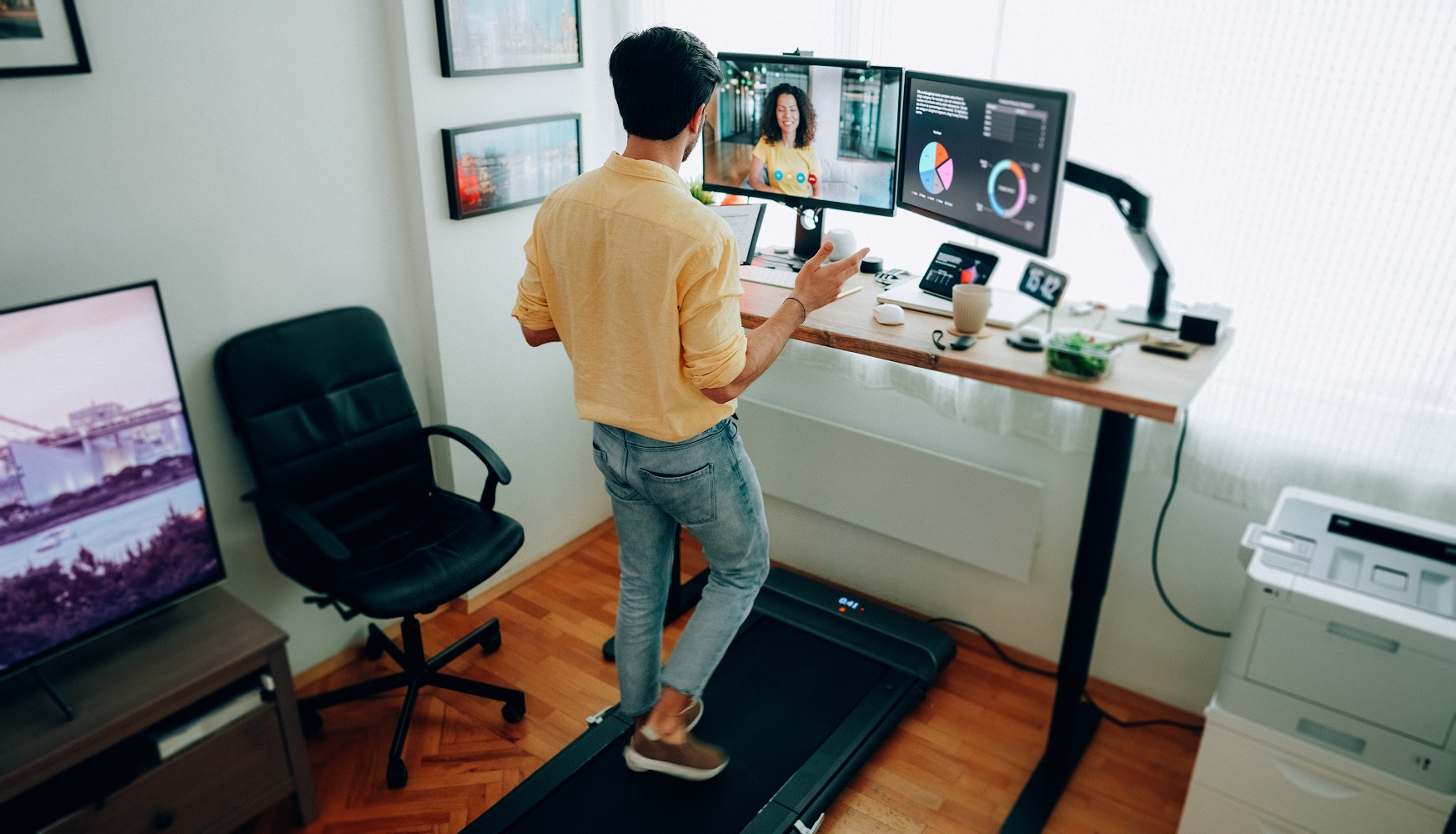 Man working on desktop 