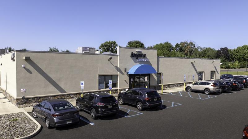 hospital building with parking