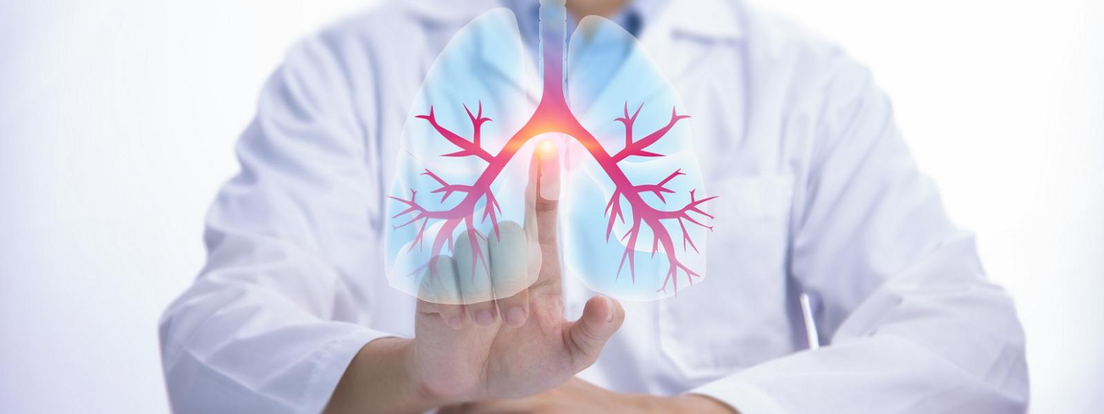 Illustration of human lung with a doctor 