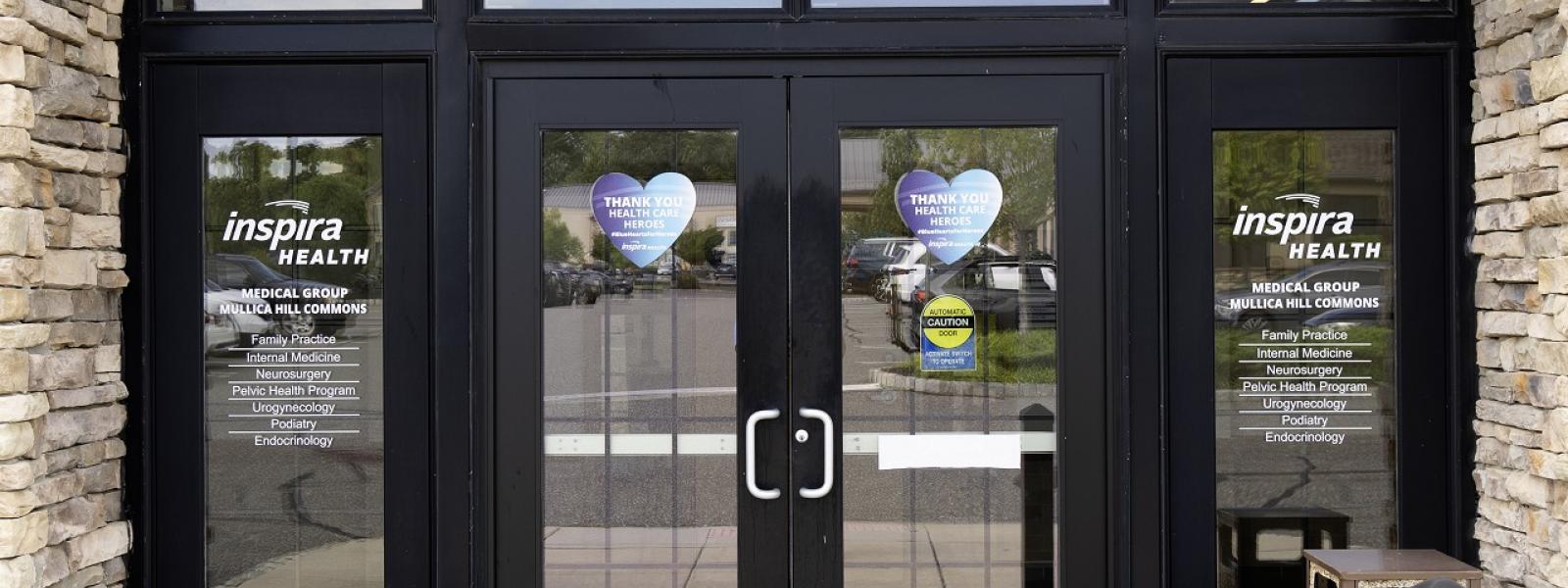 entrance door to a medical facility