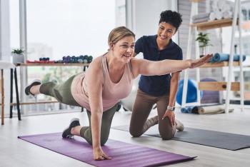 Mid-age woman working out